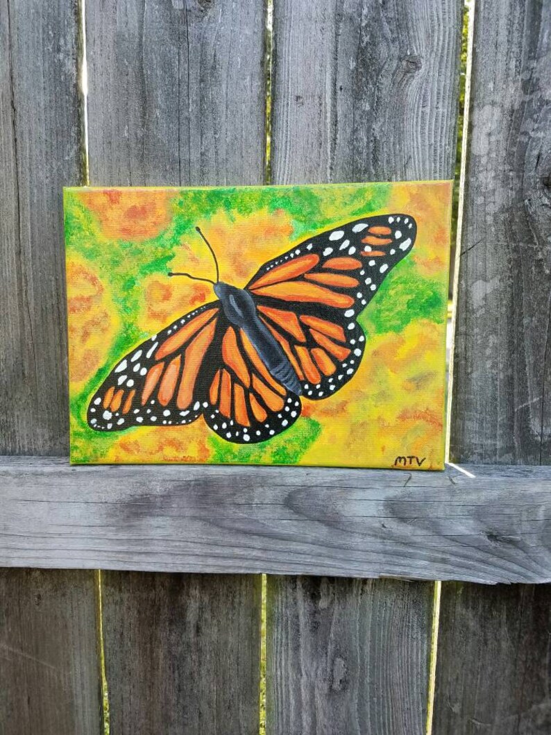 Colorful Acrylic Butterfly Painting | Etsy