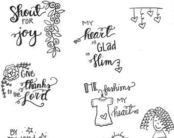 Bible Journaling: Psalm 18 Printable Coloring Page - Etsy