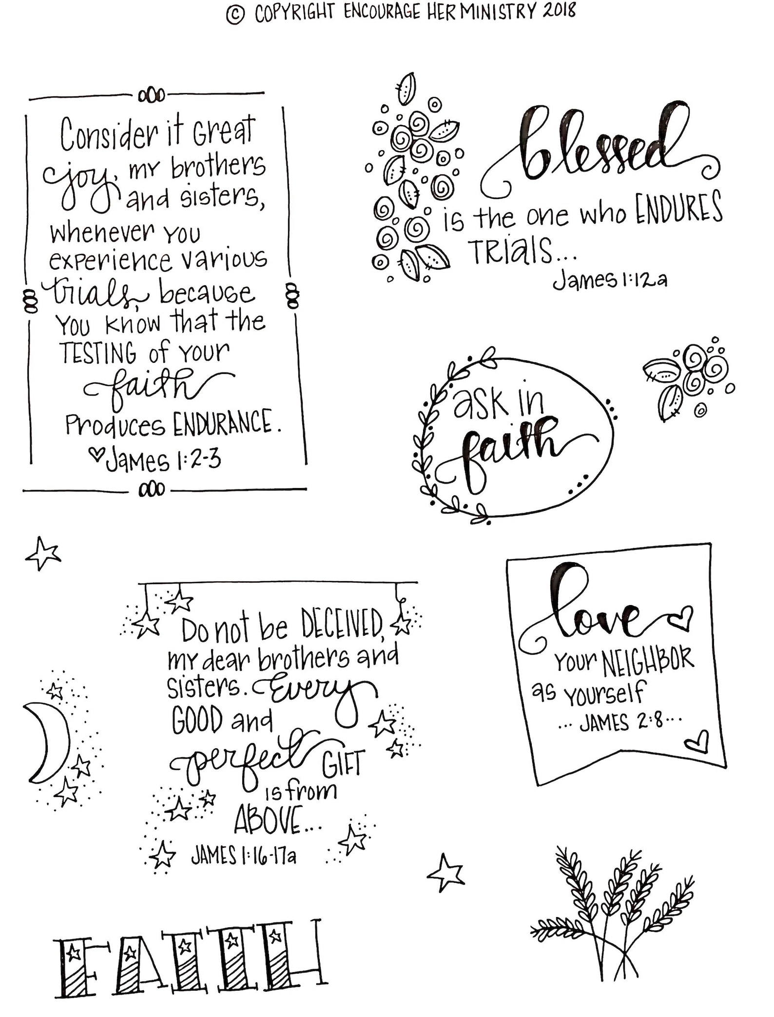 Bible Journaling Printable: Faith in Trials - Etsy