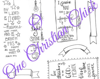 Bible Journaling:  Faithful Promises 5 - Let your Light Shine for the whole world to see Coloring Page