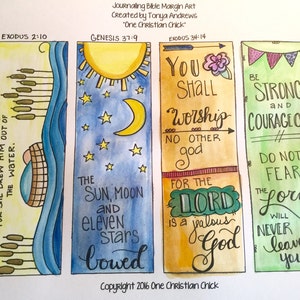 Bible Journaling Margin Art:  Be Strong and Courageous