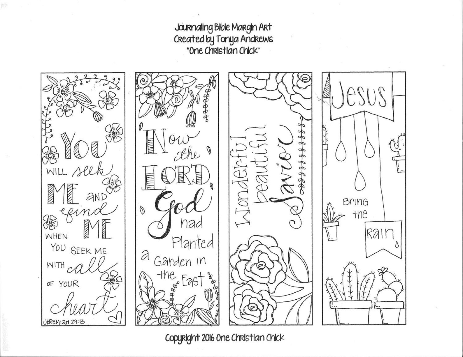 Bible Journaling Margin Template: the Garden - Etsy