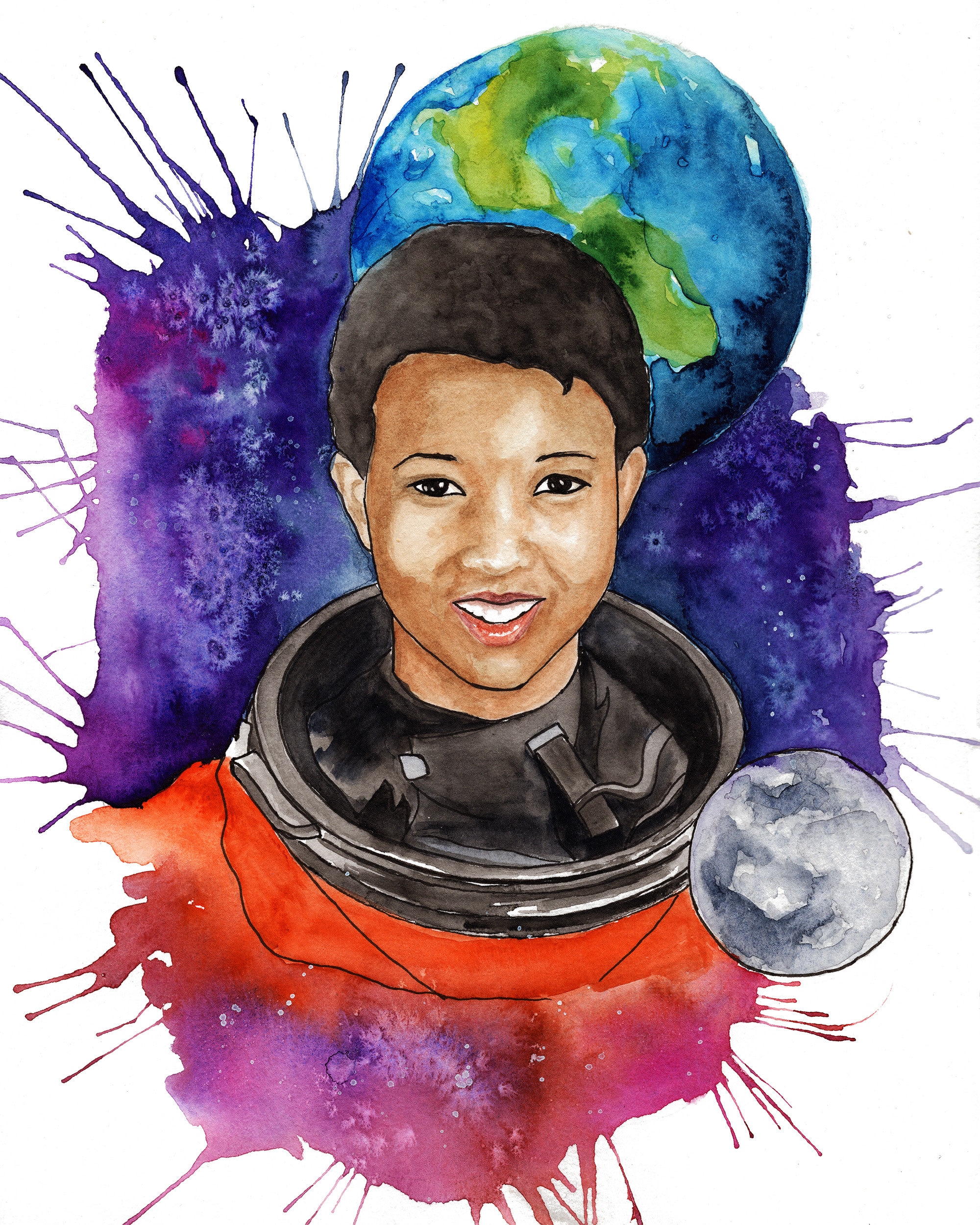 PRINT: Dr. Mae Jemison - Original Watercolor Portrait Painting ...