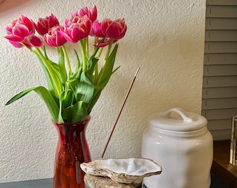 Oyster Shell Incense Holder/ Mother of pearl