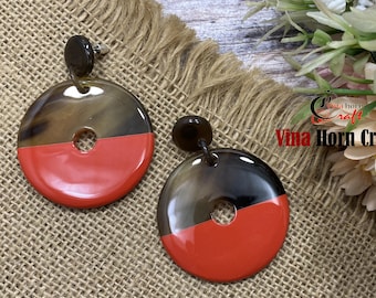 Horn earrings - horn lacque earrings