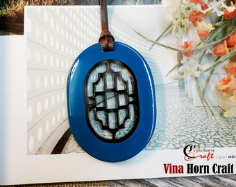 Buffalo Horn Pendants Necklace Lacquer Natural