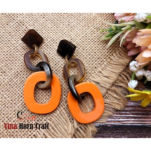 Horn earrings - horn lacque earrings