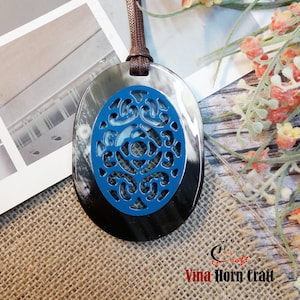 Buffalo Horn Pendants Necklace Lacquer Natural