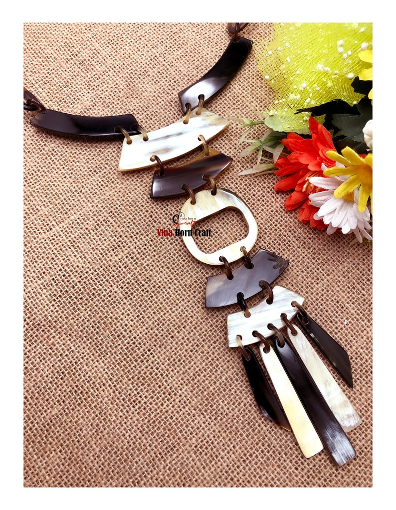 Natural Buffalo Horn Necklace chain necklace handmade in Vietnam image 4