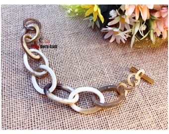 Natural Buffalo Horn Chain Bracelet - Buffalo horn bracelet - Horn bangle bracelet