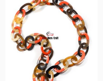 Horn jewelry - chain necklace lacquer handmade in Vietnam- buffalo horn jewelry