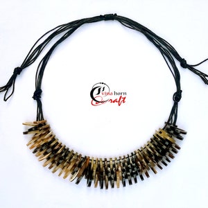 Natural Buffalo Horn Necklaces chain necklace handmade in Vietnam buffalo horn jewelry VNH017 image 1