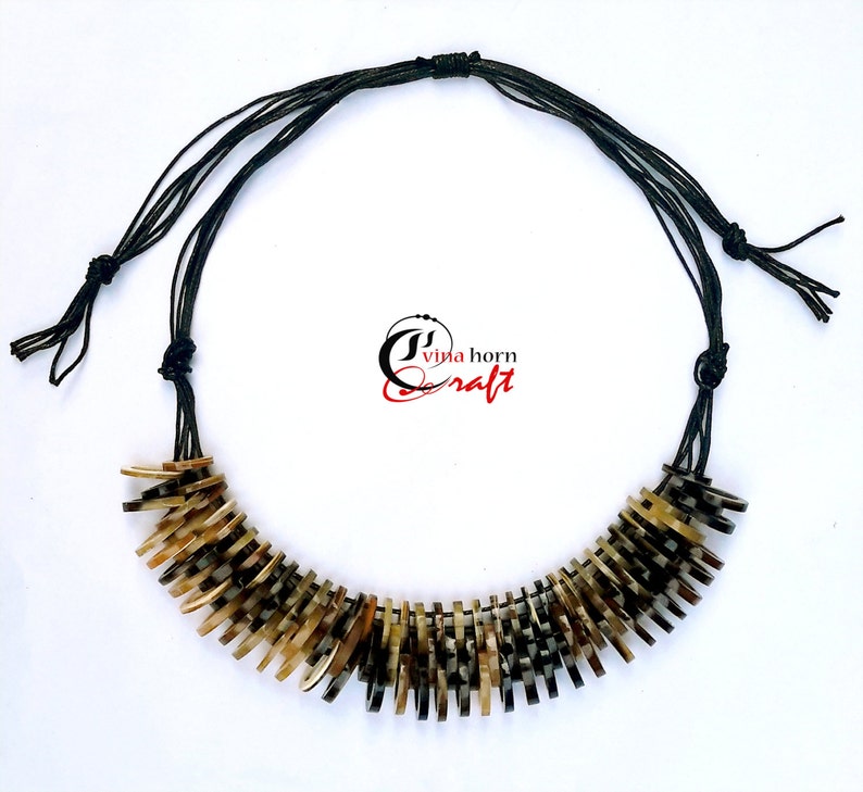 Natural Buffalo Horn Necklaces chain necklace handmade in Vietnam buffalo horn jewelry VNH017 image 1