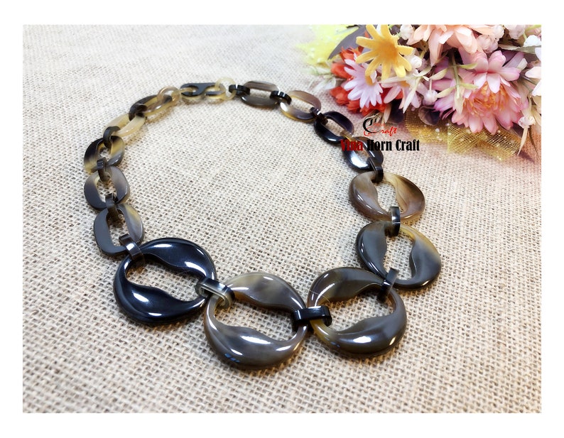 Natural Buffalo Horn Necklaces chain necklace handmade in Vietnam image 3