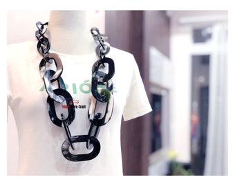 Natural Buffalo Horn Necklaces - chain necklace handmade in Vietnam- buffalo horn jewelry