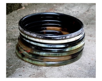 Horn bracelet - Natural Horn Bracelet Set 07 - Horn bangle bracelet
