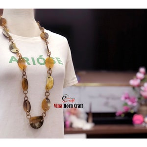 Natural Buffalo Horn Necklaces chain necklace handmade in Vietnam image 9