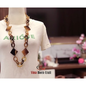 Natural Buffalo Horn Necklace chain necklace handmade in Vietnam image 1