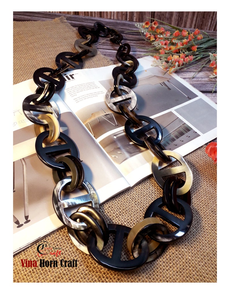Horn jewelry chain necklace handmade in Vietnam Etsy