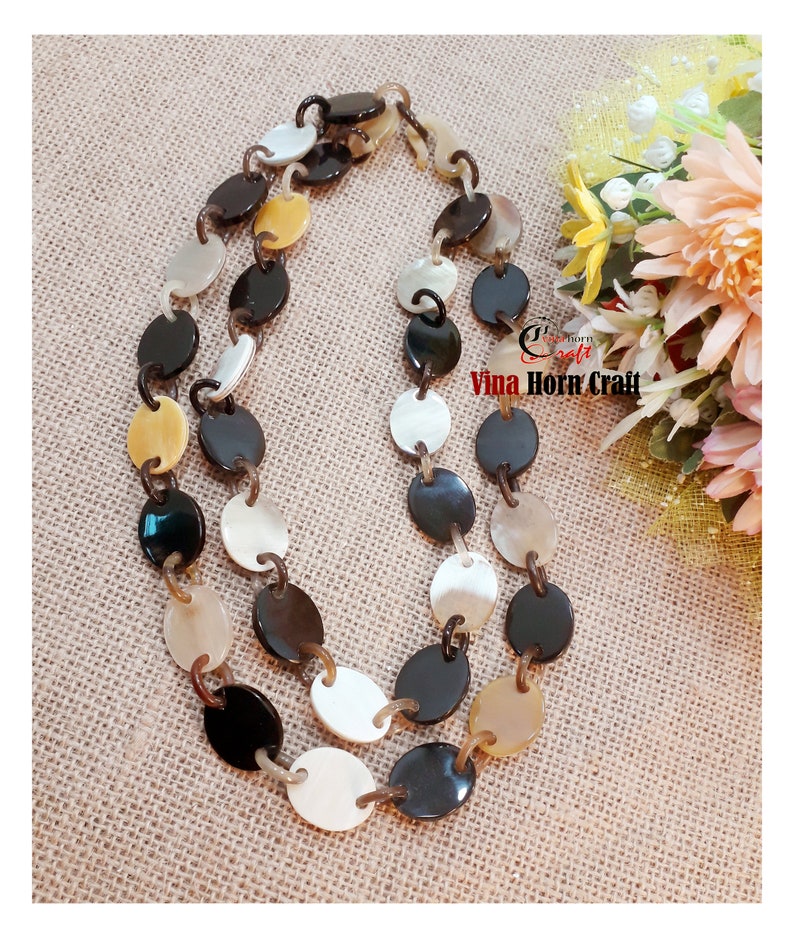 Natural Buffalo Horn Necklace chain necklace handmade in Vietnam image 3