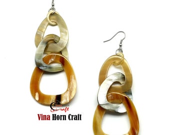 Natural buffalo horn earrings - horn earrings