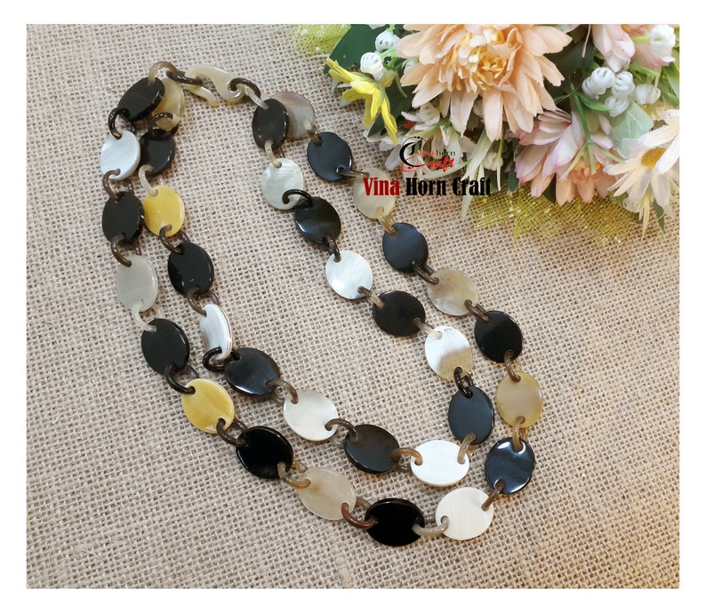 Natural Buffalo Horn Necklace chain necklace handmade in Vietnam image 5