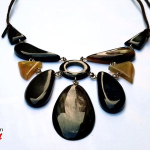 Natural Buffalo Horn Necklaces chain necklace handmade in Vietnam VNH006 image 2