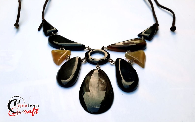 Natural Buffalo Horn Necklaces chain necklace handmade in Vietnam VNH006 image 2