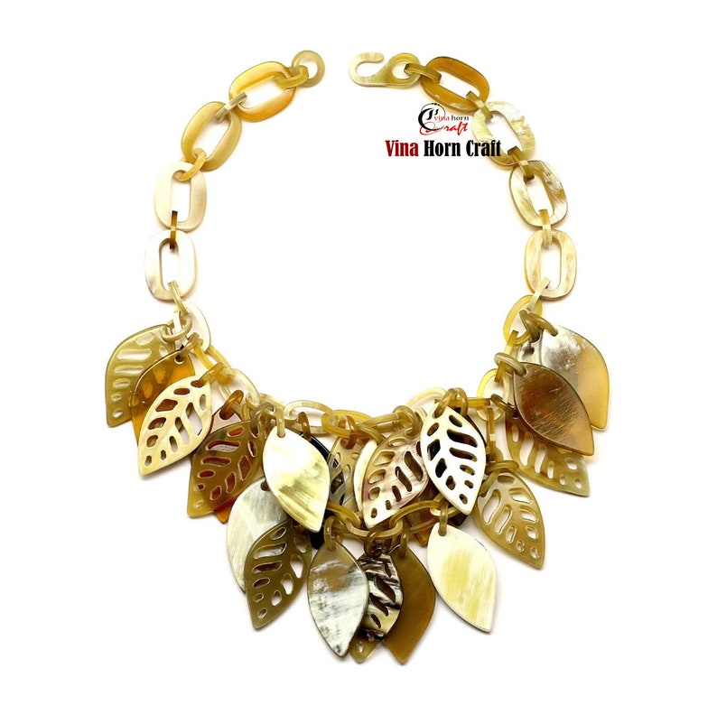 Natural Buffalo Horn Necklaces chain necklace handmade in Vietnam VNH003 image 1