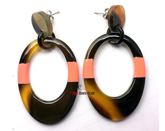 Horn earrings - horn lacque earrings