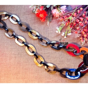 Horn jewelry chain necklace lacquer handmade in Vietnam buffalo horn jewelry image 1