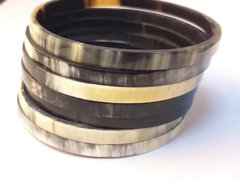 Horn bracelet - Natural Horn Bracelet Set 07 - Horn bangle bracelet