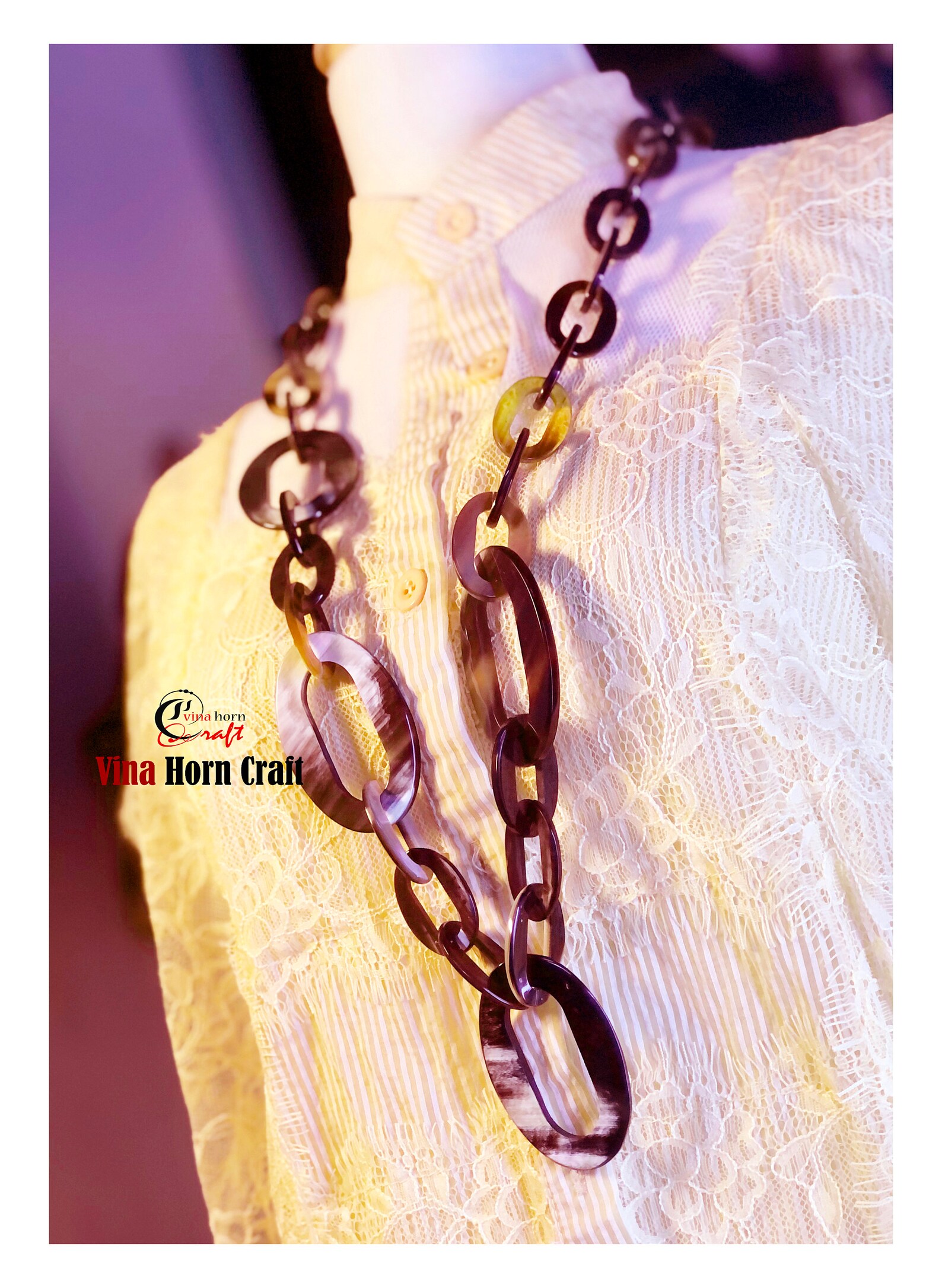 Horn jewelry chain necklace handmade in Vietnam Etsy