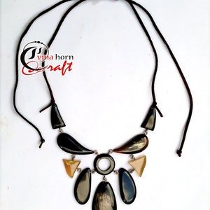 Natural Buffalo Horn Necklaces chain necklace handmade in Vietnam VNH006 image 1