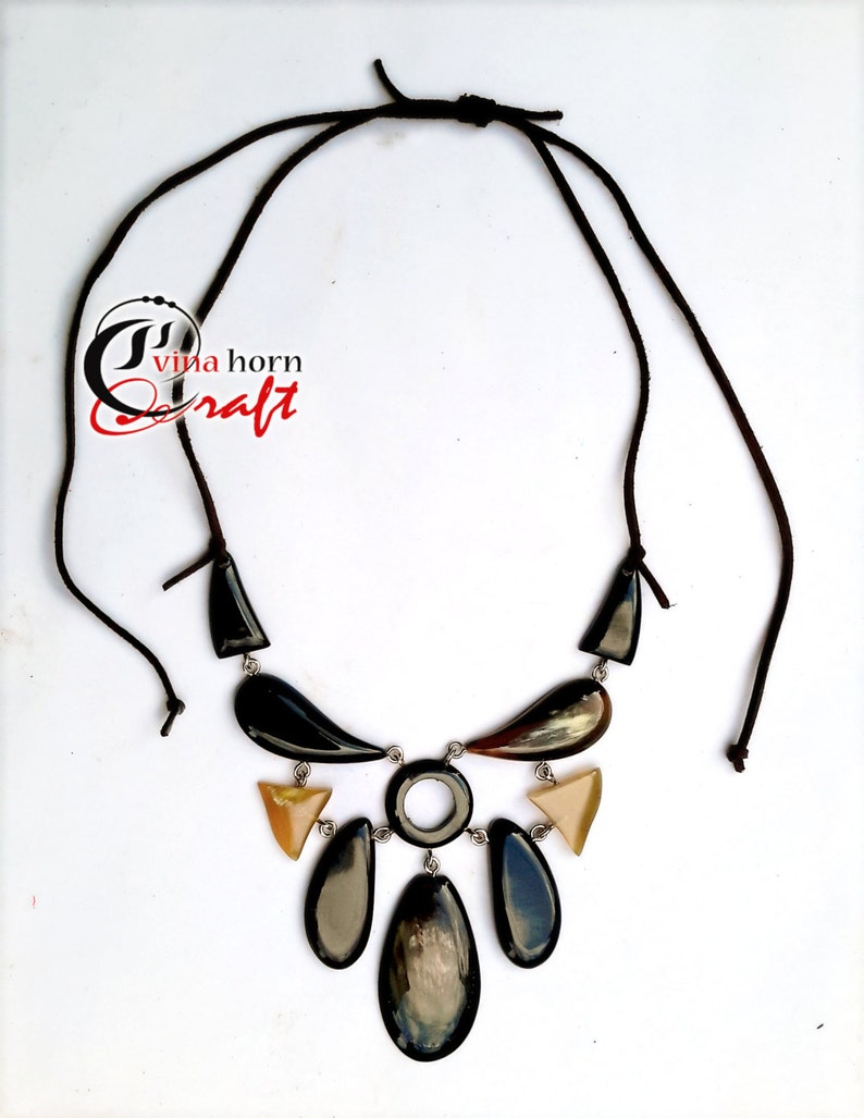 Natural Buffalo Horn Necklaces chain necklace handmade in Vietnam VNH006 image 1