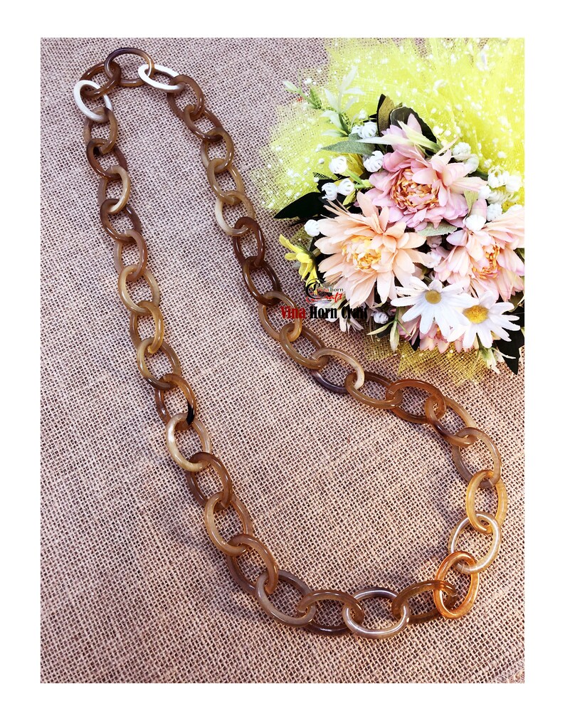 Natural Buffalo Horn Necklaces chain necklace handmade in Vietnam chain necklace handmade in Vietnam image 3