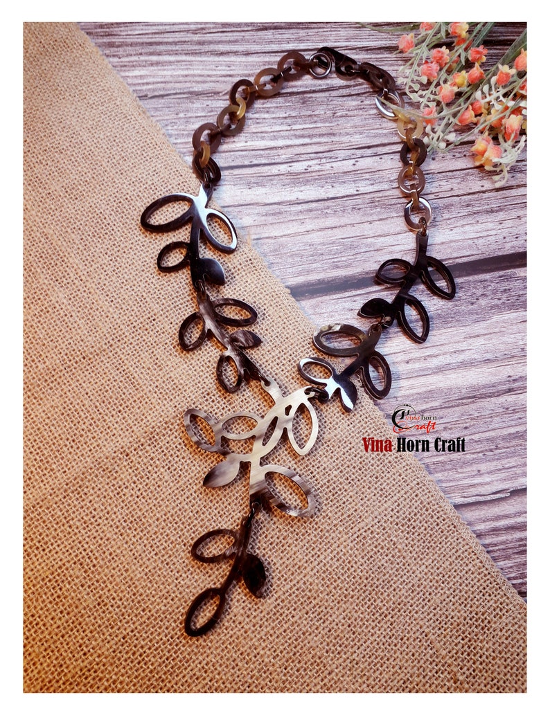 Natural Buffalo Horn Necklaces chain necklace handmade in Vietnam image 6