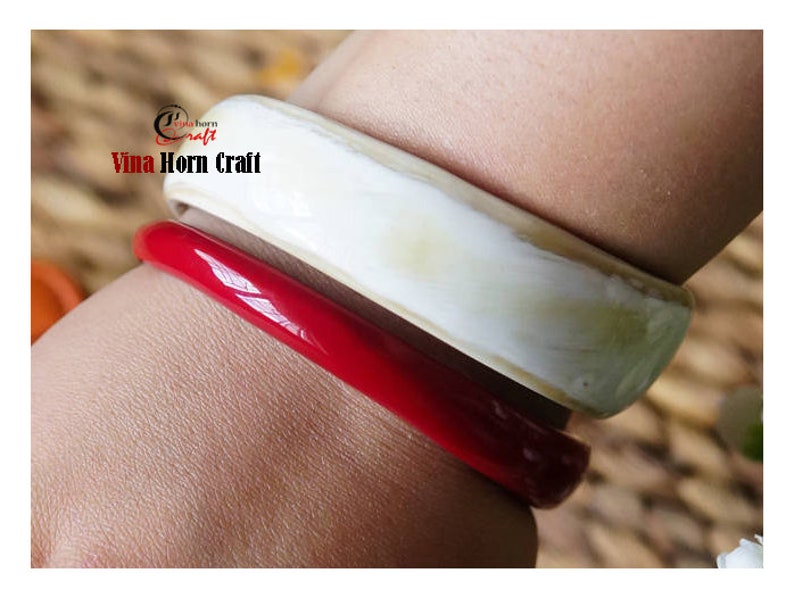 Horn bracelets lacquer horn jewelry Horn bracelets natural horn jewelry VNH017 image 3