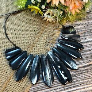 Natural Buffalo Horn Necklace chain necklace handmade in Vietnam-VNH006 image 1