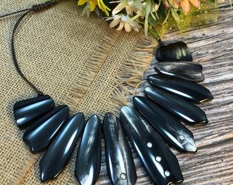 Natural Buffalo Horn Necklace - chain necklace handmade in Vietnam-VNH006