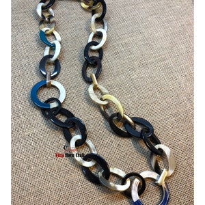 Horn jewelry chain necklace handmade in Vietnam image 5