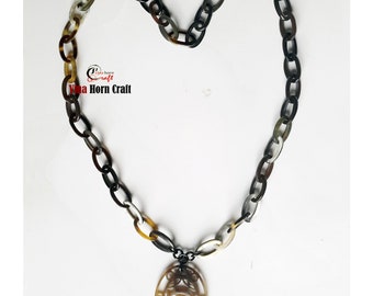 Natural Buffalo Horn Necklace  - chain necklace handmade in Vietnam