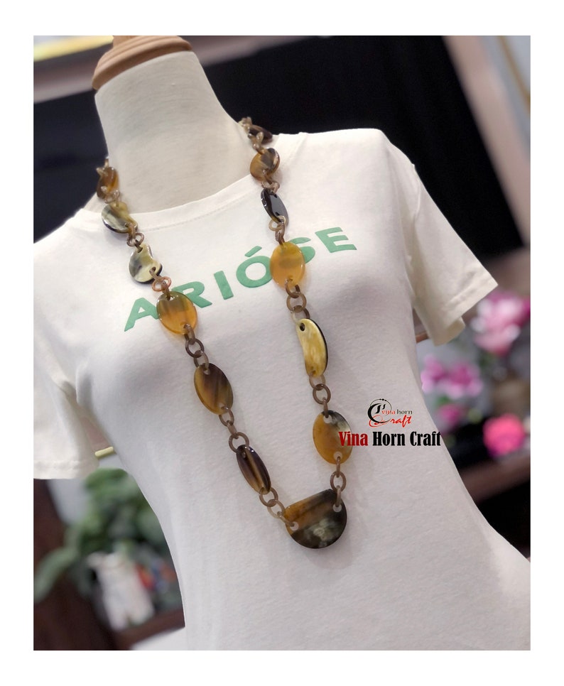 Natural Buffalo Horn Necklaces chain necklace handmade in Vietnam image 4