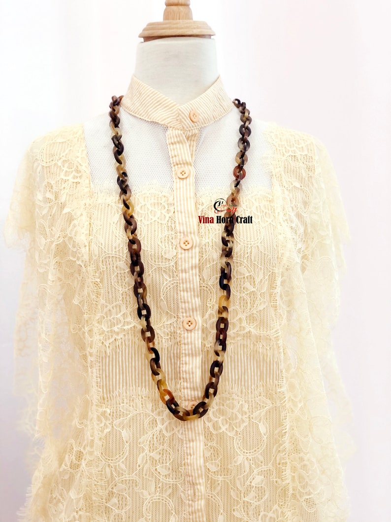 Natural Buffalo Horn Necklace chain necklace handmade in Vietnam image 1