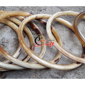 Natural Buffalo Horn Bracelet Set 7 Skinny Bangles horn jewelry Horn bracelets natural horn jewelry image 2