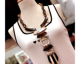 Natural Buffalo Horn Necklace  - chain necklace handmade in Vietnam