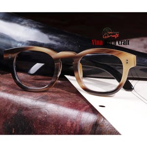 Natural buffalo horn eyeglass frames _ Vietnam | Blue light filtering | handmade glasses frames
