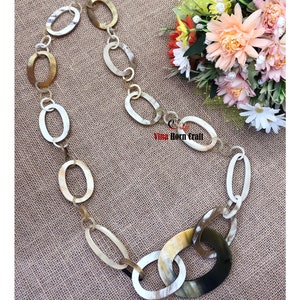 Natural Buffalo Horn Necklace chain necklace handmade in Vietnam image 1