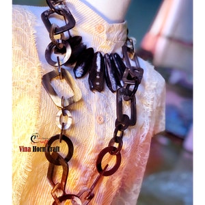 Natural Buffalo Horn Necklaces chain necklace handmade in Vietnam image 7