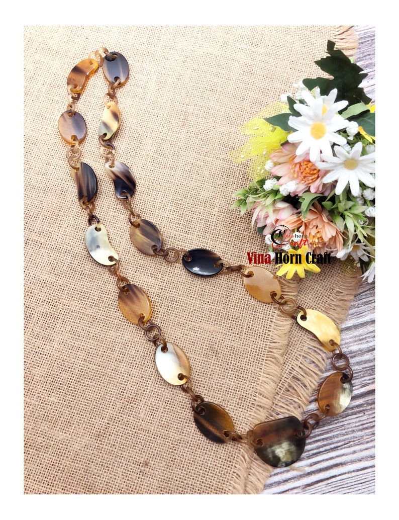 Natural Buffalo Horn Necklaces chain necklace handmade in Vietnam image 5